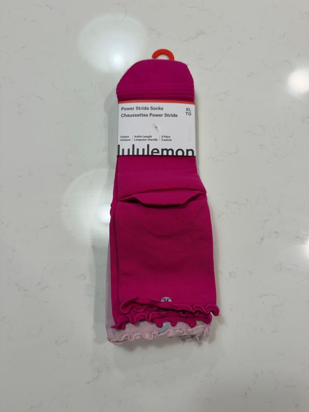 NWT Lululemon Power Stride Lettuce Edge Ankle Socks 3 pairs Sz XL - $48 MSRP